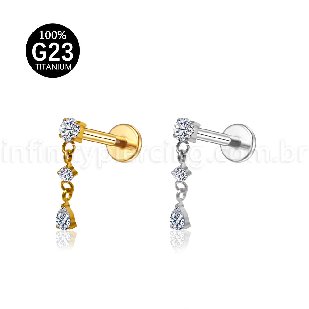 Piercing Labret Titânio Com Pingente