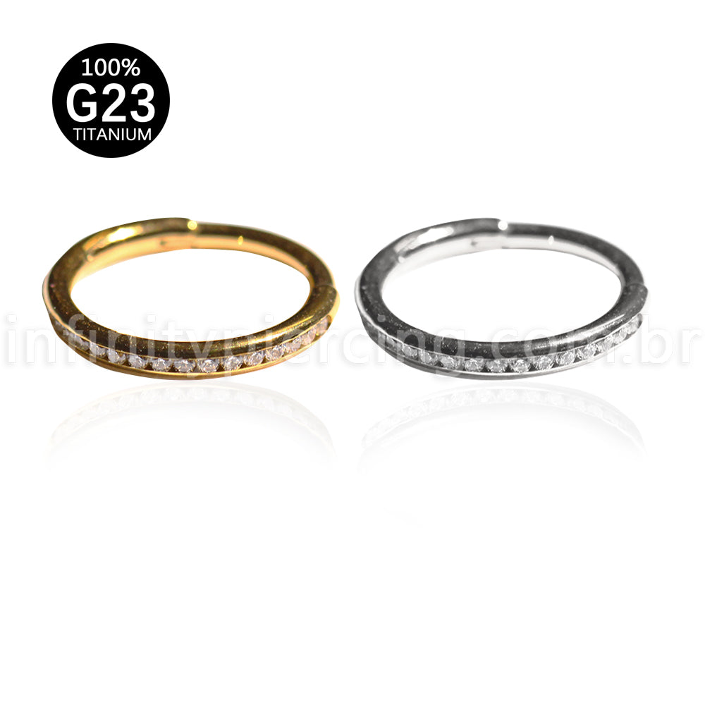 Piercing Argola Titânio Com Zircônia Cravada Lateral