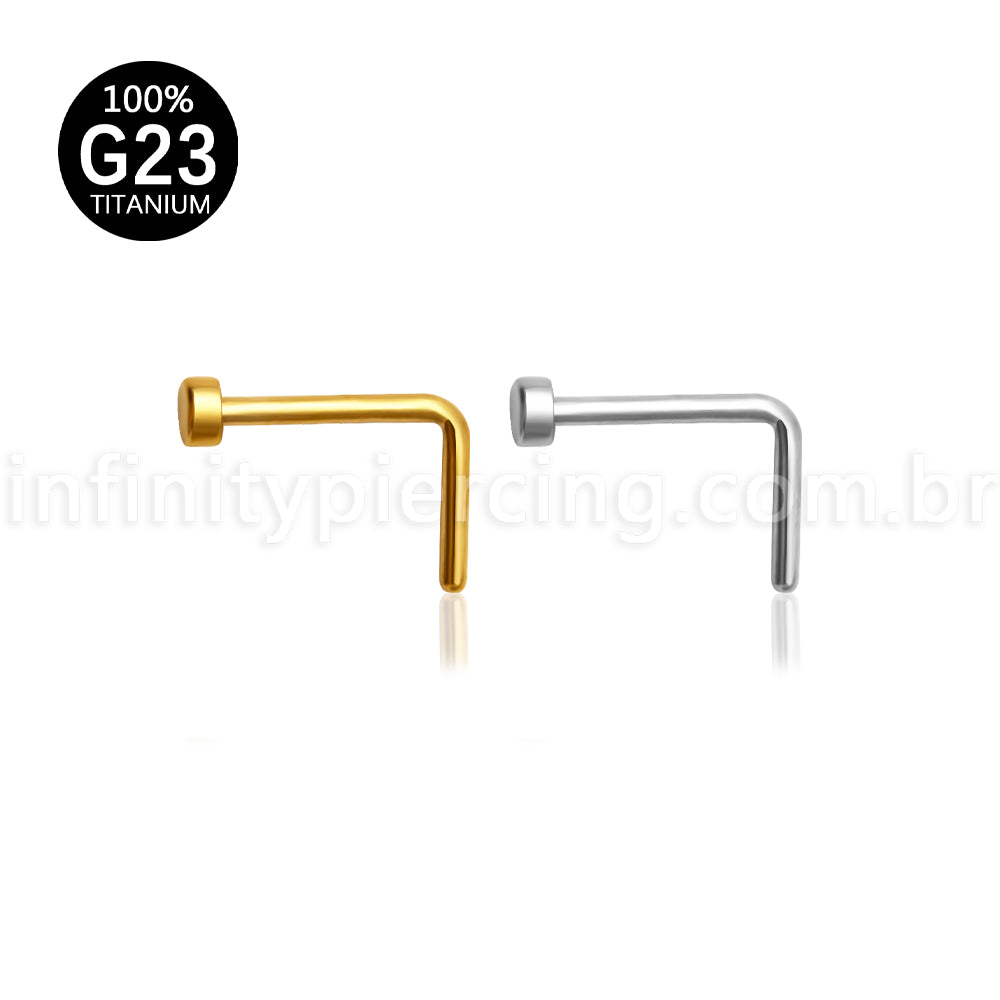 Piercing Nostril Formato L Titânio Liso