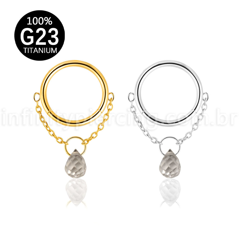 Piercing Argola Titânio Pingente Gota