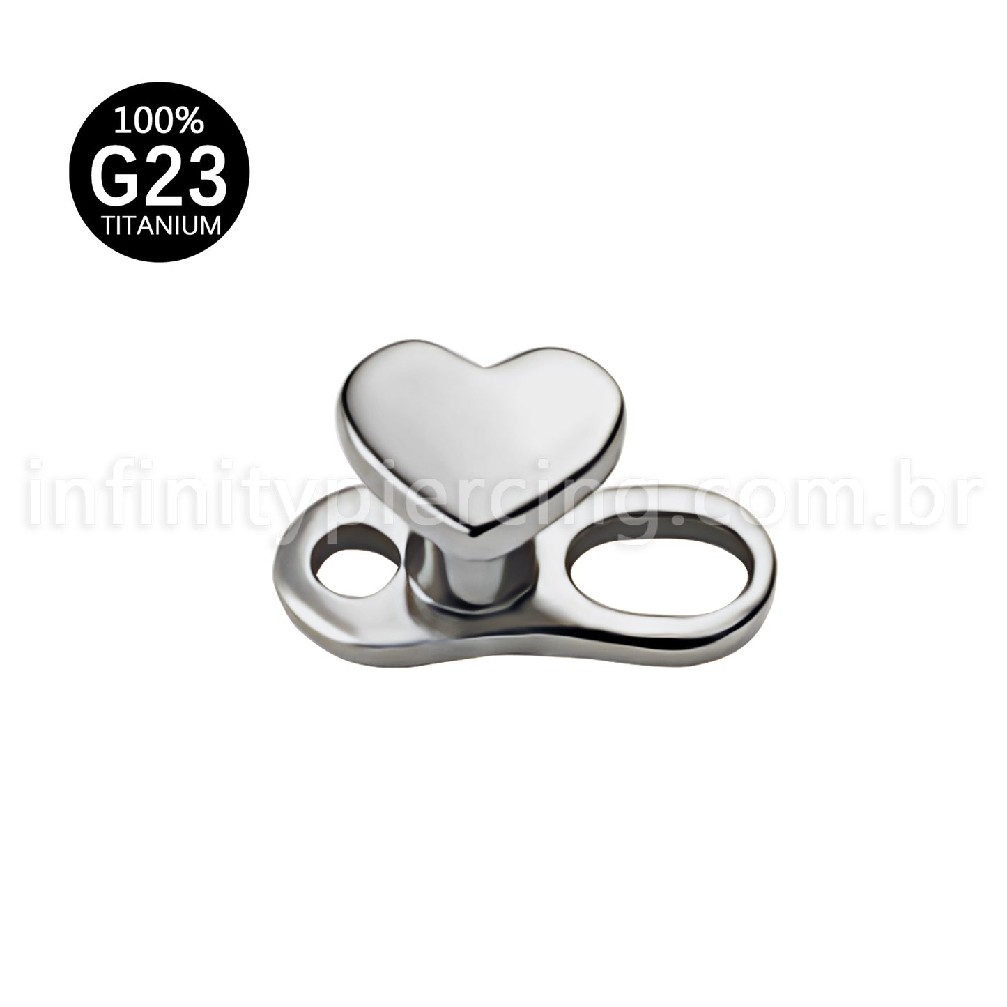 Piercing Microdermal Titânio Topo Coração