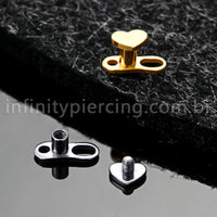 Piercing Microdermal Titânio Topo Coração
