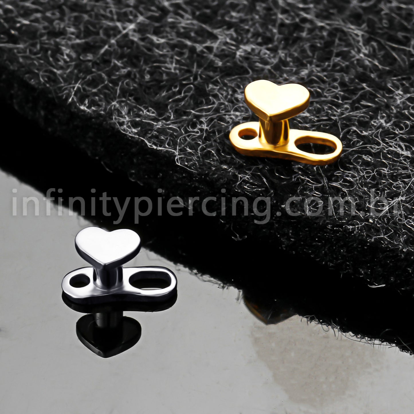 Piercing Microdermal Titânio Topo Coração