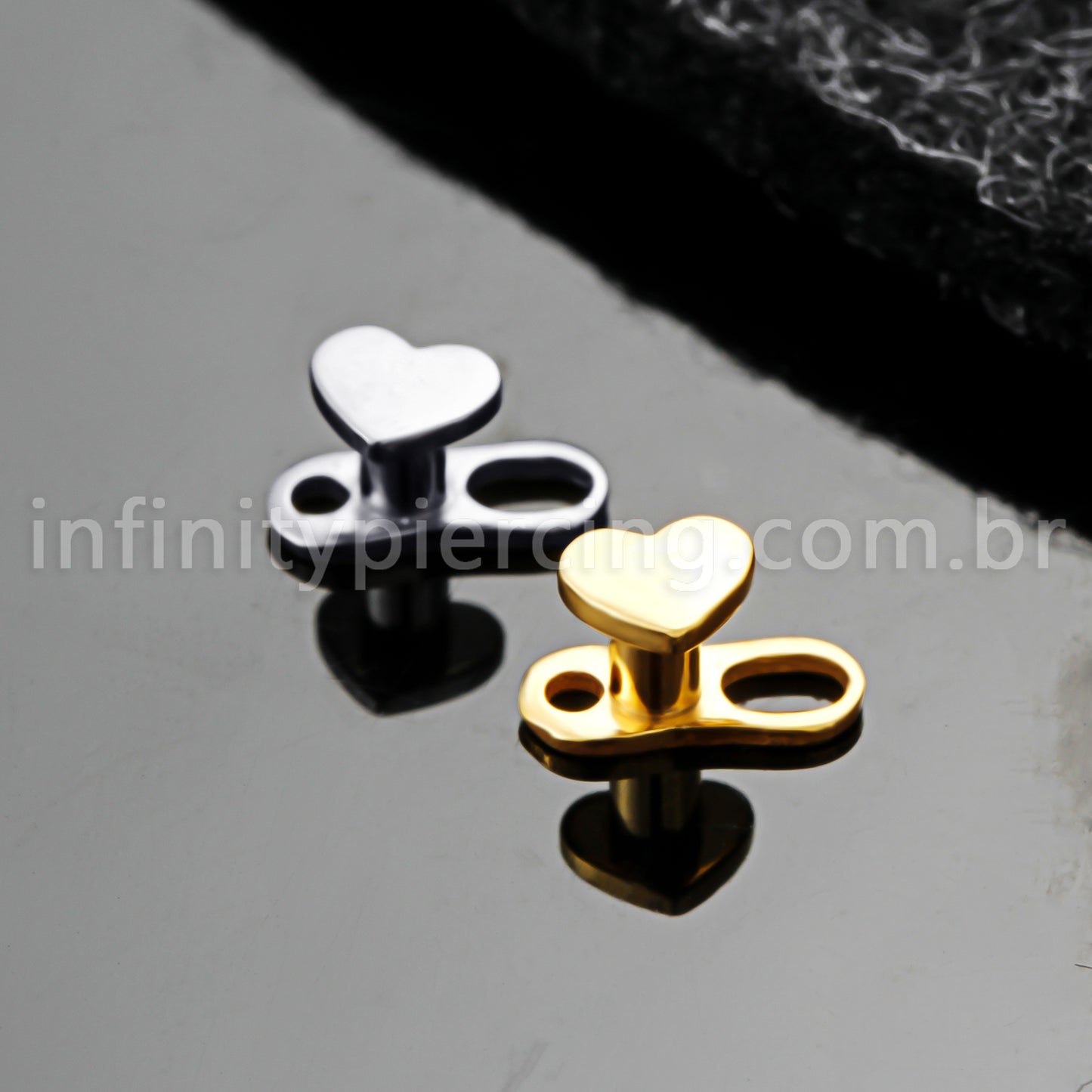 Piercing Microdermal Titânio Topo Coração