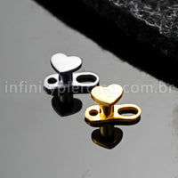 Piercing Microdermal Titânio Topo Coração