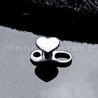 Piercing Microdermal Titânio Topo Coração