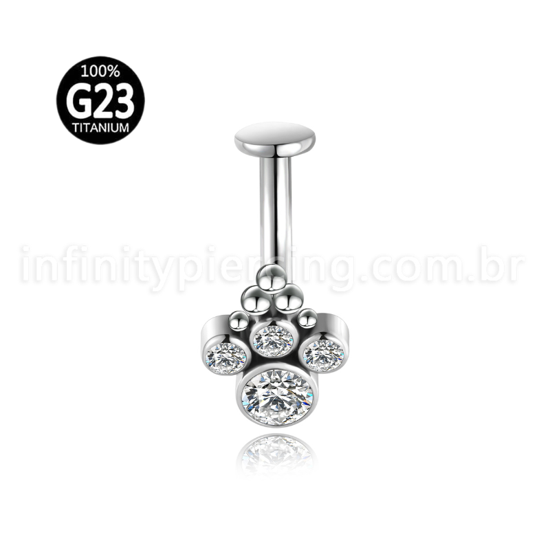 Piercing Banana Floating Titânio Indiano Zircônia