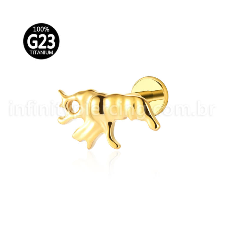 Piercing Labret Camarão Titânio Zircônia