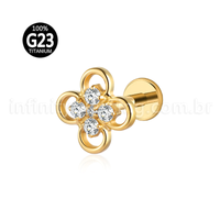 Piercing Labret Flor Titânio Zircônia