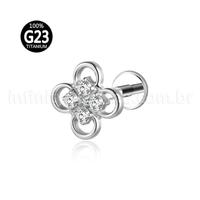 Piercing Labret Flor Titânio Zircônia