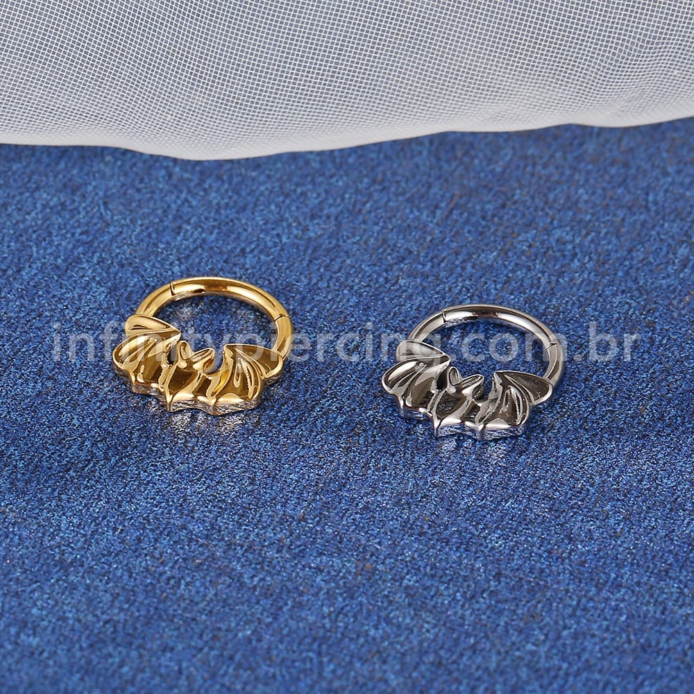 Piercing Argola Titânio Segmento Articulado Morcego