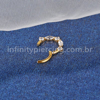 Piercing Argola Titânio Segmento Articulado Zircônia Cravejada