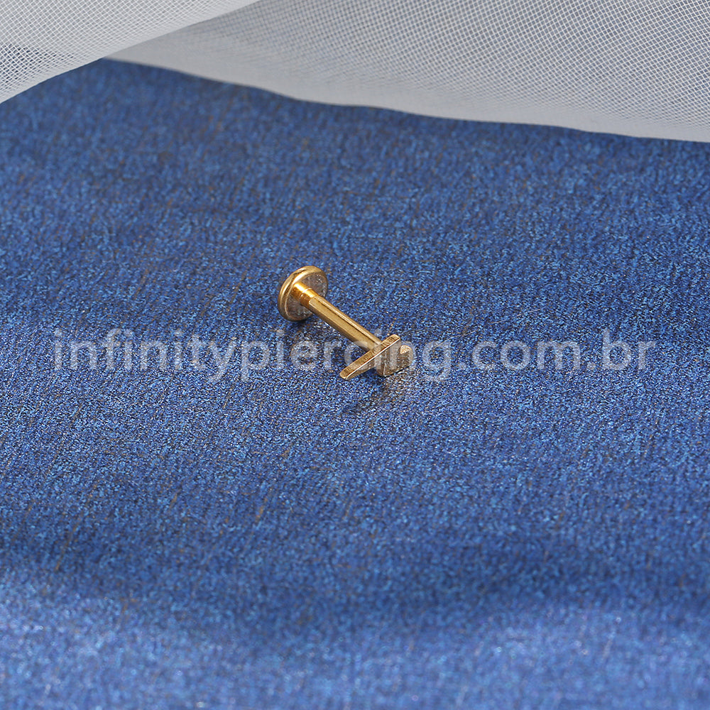 Piercing Labret Aço Cirúrgico Raio Zircônia