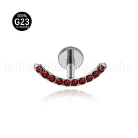 Piercing Labret Titânio Curvo Com Zircônia Colorida