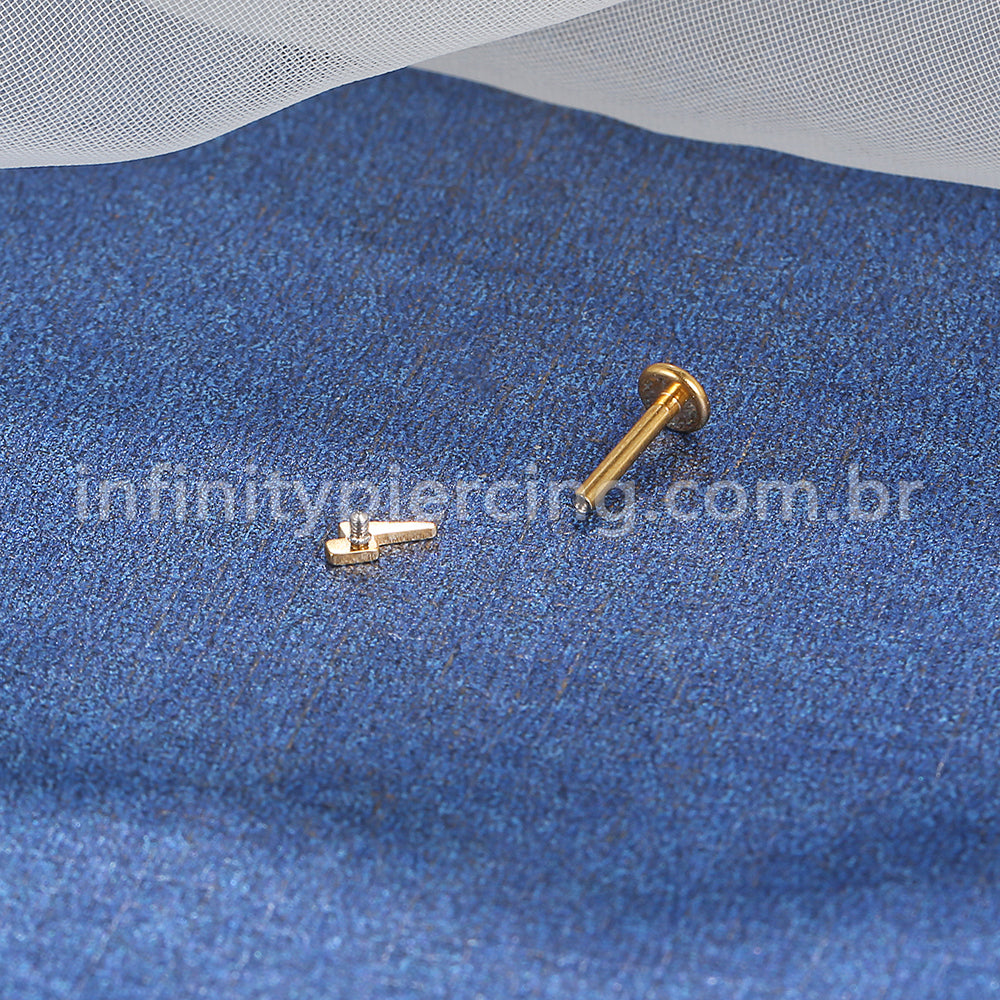 Piercing Labret Aço Cirúrgico Raio Zircônia