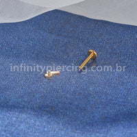 Piercing Labret Aço Cirúrgico Raio Zircônia