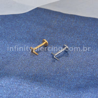 Piercing Labret Aço Cirúrgico Raio Zircônia