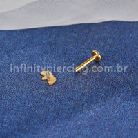 Piercing Labret Titânio Folhas Detalhadas