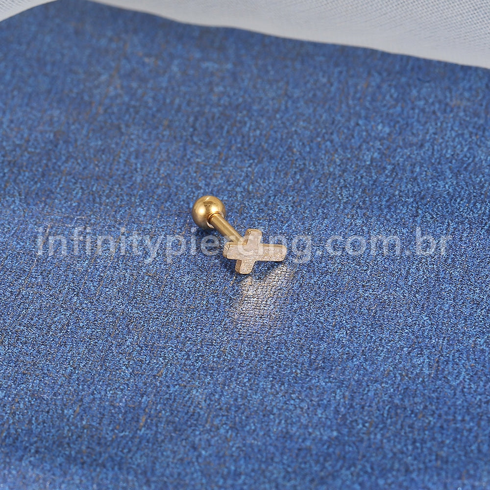 Piercing Minibarbell  Aço Cirúrgico Cruz 1,2X8 10487