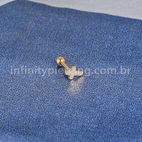 Piercing Minibarbell  Aço Cirúrgico Cruz 1,2X8 10487