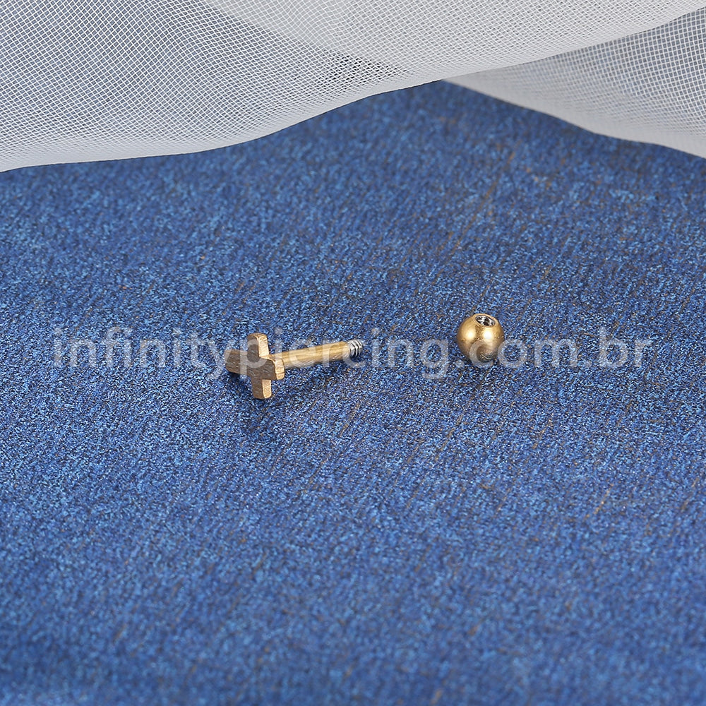 Piercing Minibarbell  Aço Cirúrgico Cruz 1,2X8 10487