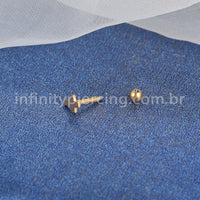 Piercing Minibarbell  Aço Cirúrgico Cruz 1,2X8 10487