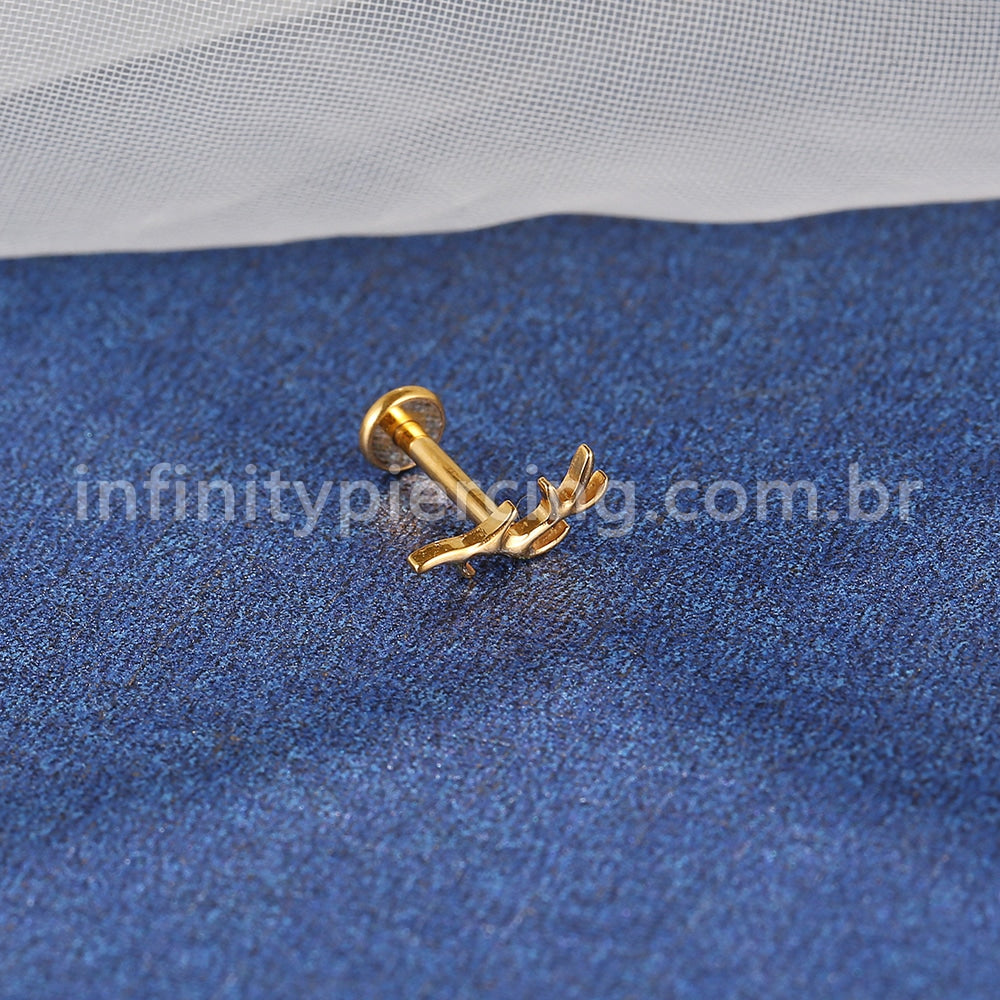 Piercing Labret Titânio Galho