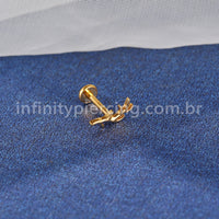 Piercing Labret Titânio Galho