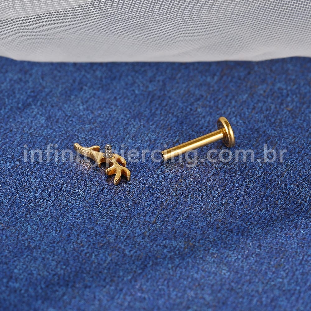 Piercing Labret Titânio Galho