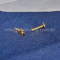 Piercing Labret Titânio Galho
