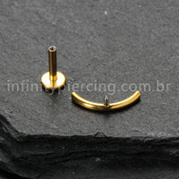 Piercing Labret Titânio Curvo Com Zircônia Colorida
