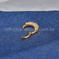 Piercing Argola Titânio Segmento Articulado Zircônias Cravejadas