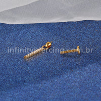 Piercing Labret Titânio Pingente Barra Pequena Zircônia