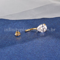 Piercing Banana Titânio Gota 2 Zircônias