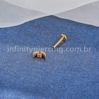 Piercing Labret Titânio Lua Zircônias Cravejadas
