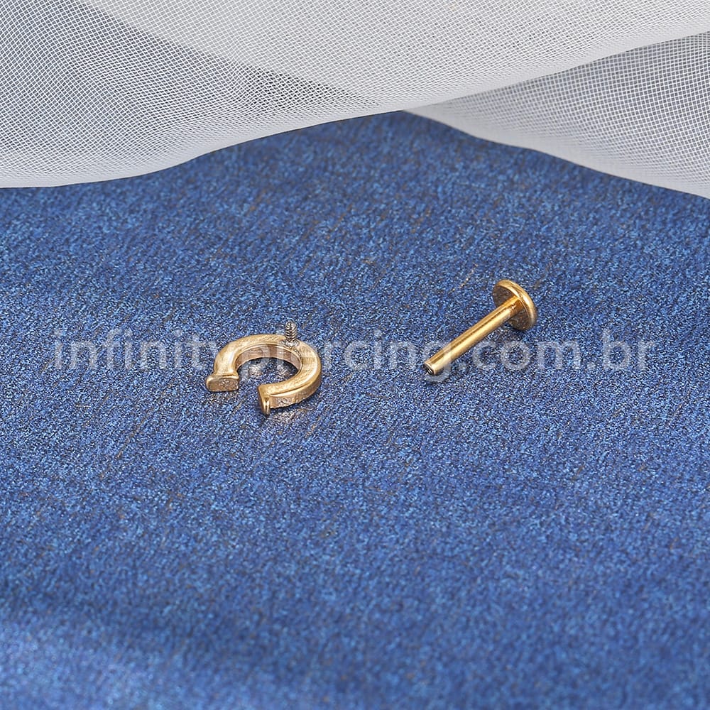 Piercing Labret Titânio Ferradura Zircônias Cravejadas