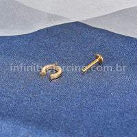 Piercing Labret Titânio Ferradura Zircônias Cravejadas