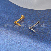 Piercing Labret Titânio Bolinhas