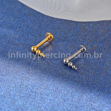 Piercing Labret Titânio Bolinhas