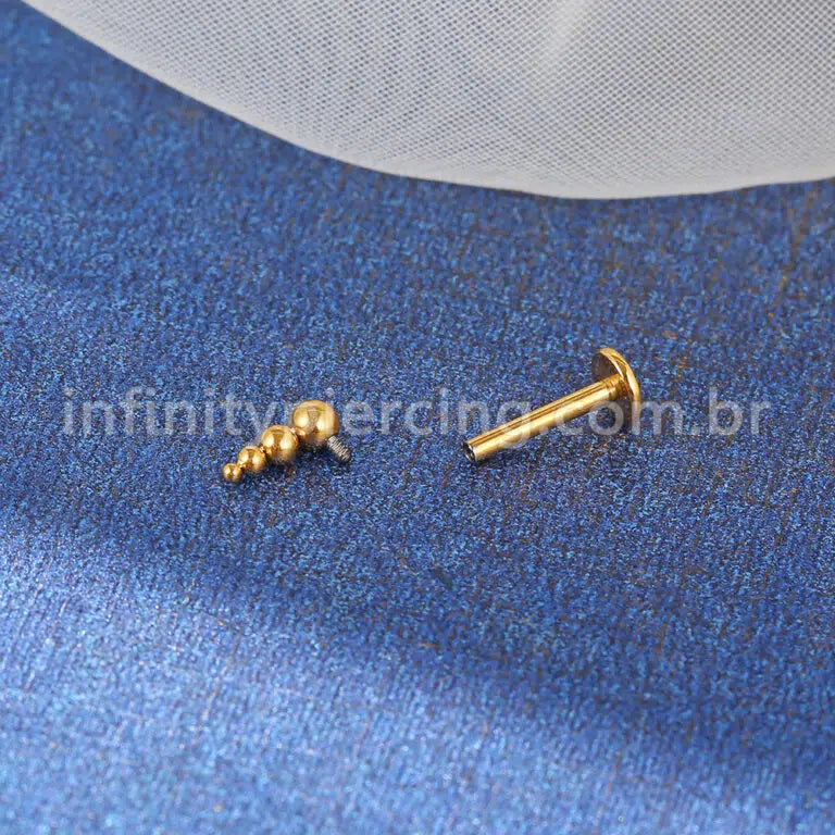 Piercing Labret Titânio Bolinhas