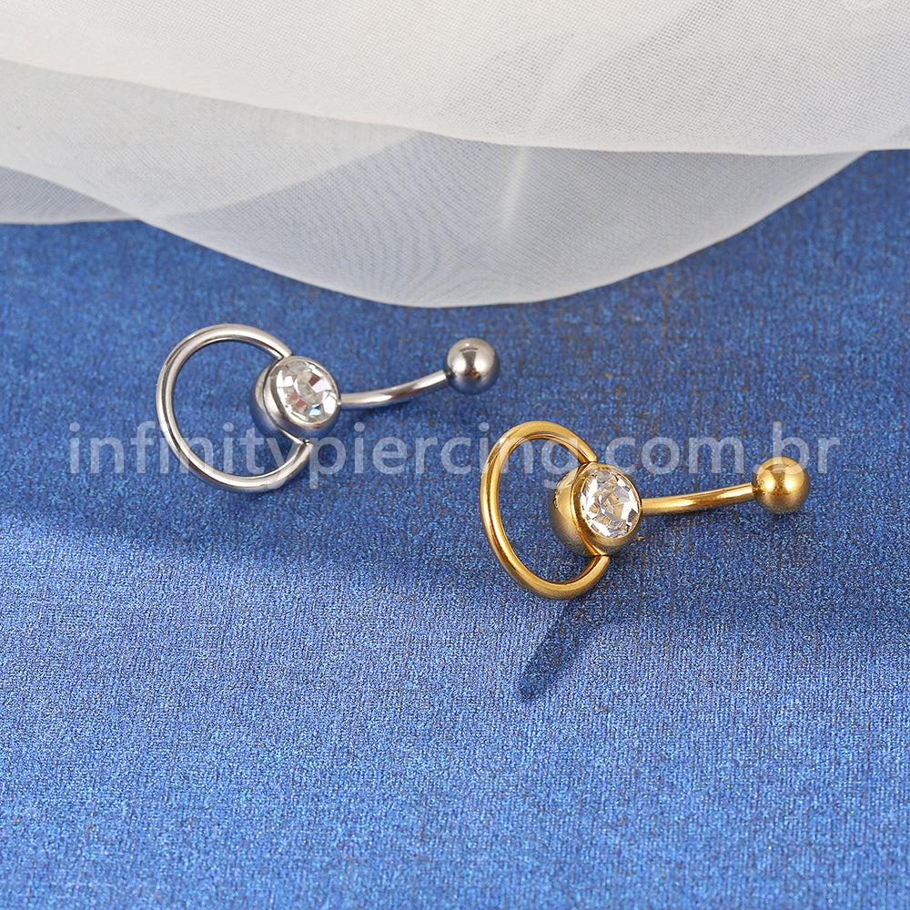 Piercing Banana Titânio Zircônia Com Argola