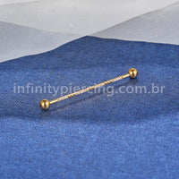 Piercing Transversal Aço Cirurgico Detalhes/Zircônia
