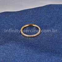 Piercing Argola Titânio Segmento Articulado Detalhada/Zircônia