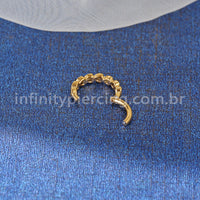 Piercing Argola Segmento Articulado Detalhe Coração Aço Cirúrgico