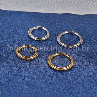 Piercing Argola Segmento Articulado Aço Cirúrgico Indiano
