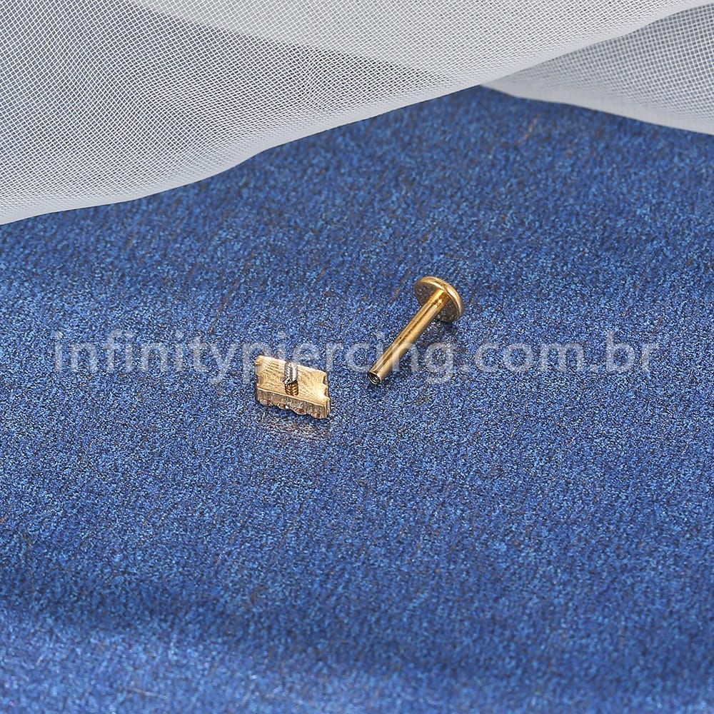 Piercing Labret Aço Cirúrgico Losango Zircônia Cravejada