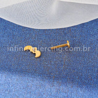 Piercing Labret Titânio Coração Com Asas