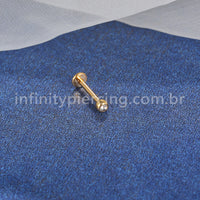 Piercing Labret Aço Cirúrgico Zircônia Rosca Interna
