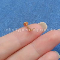 Piercing Labret Aço Cirúrgico Raio Zircônia