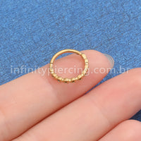 Piercing Argola Segmento Articulado Detalhe Coração Aço Cirúrgico